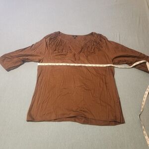 Talbot Brown Blouse Large 100 % Cotton